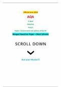 Official June 2024 AQA A-level POLITICS 7152/1 Paper 1 Government and politics of the UK Merged Question Paper + Mark Scheme