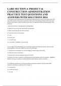 LARE SECTION 4: PROJECT & CONSTRUCTION ADMINISTRATION PRACTICE TEST QUESTIONS AND ANSWERS WITH SOLUTIONS 2024