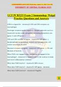 UCF PCB3233 Exam 2 Immunology Weigel Practice Questions and Answers