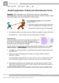 Summary SCH 4U1 GIZMO: Polarity and Intermolecular Forces Lab sheet: Student Exploration: Polarity and Intermolecular Forces