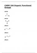 CHEM 104 Organic Functional Groups.