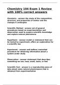 Chemistry 104 Exam 1 Review with 100- correct answers.