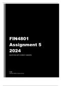 FIN4801 Assignment 5 (COMPLETE ANSWERS) 2024