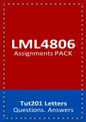 LML4806  Assignments PACK         Tut201 Letters  Questions. Answers