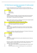 ATI Med Surg test questions Assessment of Cardiovascular Function 100% Correct Answers, Download to Score A