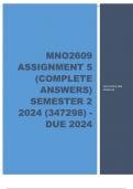 MNO2609 Assignment 5 (COMPLETE ANSWERS) Semester 2 2024 (347298)