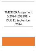 TMS3709 ASSIGNMENT 5 2024 (698801) - DUE 11 SEPTEMBER 2024