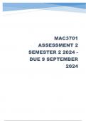 MAC3701 Assessment 2 (COMPLETE QUESTIONS & ANSWERS) Semester 2 2024