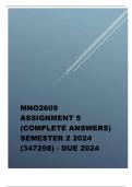 MNO2609 Assignment 5 (COMPLETE ANSWERS) Semester 2 2024 (347298) - DUE 2024