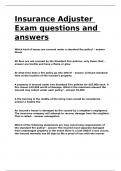 Insurance Adjuster Exam questions and answers