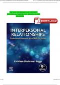 TEST BANK INTERPERSONAL RELATIONSHIPS PROFESSIONAL COMMUNICATION SKILLS FOR NURSES 9TH EDITION BY ELIZABETH C. ARNOLD, KATHLEEN UNDERMAN BOGGS ISBN NO:0323551335 ISBN: 9780323551335 NEWEST EDITION 2024 INSTANT PDF DOWNLOAD