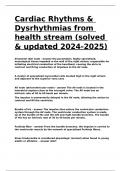 Cardiac Rhythms & Dysrhythmias from health stream (solved & updated 2024-2025).