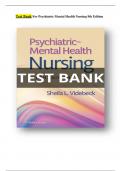 TEST BANK FOR PSYCHIATRIC MENTAL HEALTH NURSING, 9TH EDITION BY SHEILA L. VIDEBECK |VERIFIED CHAPTER'S 1 - 24 |COMPLETE