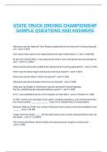 STATE TRUCK DRIVING CHAMPIONSHIP SAMPLE QUESTIONS AND ANSWERS