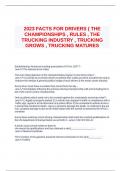 2023 FACTS FOR DRIVERS ( THE CHAMPIONSHIPS , RULES , THE TRUCKING INDUSTRY , TRUCKING GROWS , TRUCKING MATURES