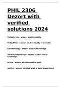 PHIL 2306 Dezort with verified solutions 2024