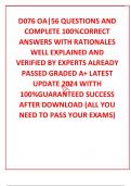 D076 OA|56 QUESTIONS AND COMPLETE 100%CORRECT ANSWERS WITH RATIONALES WELL EXPLAINED AND VERIFIED BY EXPERTS ALREADY PASSED GRADED A+ LATEST UPDATE 2024 WITTH 100%GUARANTEED SUCCESS AFTER DOWNLOAD (ALL YOU NEED TO PASS YOUR EXAMS)