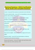 Electrical Systems 1 SACA Certification Study Guide with Complete Solutions