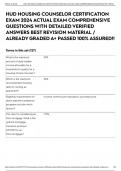 HUD HOUSING COUNSELOR CERTIFICATION EXAM 2024 ACTUAL EXAM COMPREHENSIVE QUESTIONS WITH DETAILED VERIFIED ANSWERS BEST REVISION MATERIAL / ALREADY GRADED A+ PASSED 100% ASSURED!!