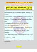 Texas DPS Road Rules Exam Practice Questions and Answers (100% Pass)