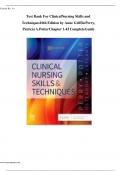 Test Bank - Clinical Nursing Skills and Techniques 10th Edition by Anne Griffin Perry, Patricia A. Potter