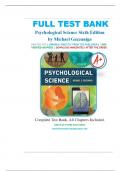 Test Bank - Psychological Science 6th Edition by Michael Gazzaniga