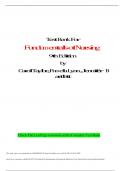 Test Bankk for fundamentals of nursing