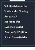 Solution Manual for Statistics for Nursing Research A Workbook for Evidence-Based Practice 3rd Edition Susan Grove Daisha