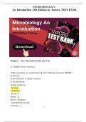 TESTBANK FOR MICROBIOLOGY AN INTRODUCTION 13th EDITION TORTORA COMPLETE.