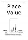 Place Value notes Primary PGCE 