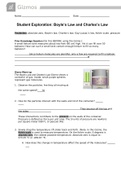 Gizmo Boyle & Charles Law Student Lab Sheet Question And Answers( Download To Score An A)