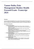 Tanner Bailey Pain Management Shadow Health Focused Exam- Transcript 2024