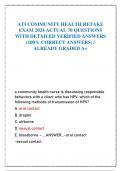 ATI COMMUNITY HEALTH RETAKE EXAM 2024 ACTUAL 70 QUESTIONS WITH DETAILED VERIFIED ANSWERS (100% CORRECT ANSWERS) / ALREADY GRADED A+