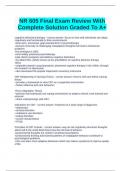 NR 605 Final Exam Review With Complete Solution Graded To A+