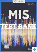 Test Bank - Management Information Systems, 10th Edition by Hossein Bidgoli