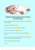 Esthetics State Board Exam Texas/ 67 Qs & Ans/ 2024-2025. 