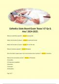 Esthetics State Board Exam Texas/ 67 Qs & Ans/ 2024-2025.  