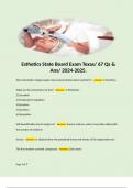 Esthetics State Board Exam Texas/ 67 Qs & Ans/ 2024-2025.  