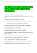 MIS 200 FINAL EXAM QUESTIONS WITH COMPLETE SOLUTIONS GRADED A+