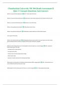 Chamberlain University NR 304 Heath Assessment II Quiz 1 Concepts Questions And Answers