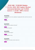 NUR 2180 / NUR2180 Modules  7- 10 (New 2024/ 2025 Update) Physical   Assessment-Questions and Verified  Answers- A Grade -100% Correct- Rasmussen