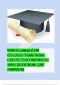 BUNDLE!!!WGU Nutrition D440 Competed Study Guide: Health and Wellness Through Nutritional Science, Nutrient Guides & Diets All LATEST 2024 GRADED A+ 100% QUESTIONS AND ANSWERS