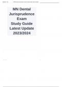 5 MN Dental Jurisprudence Exam Study Guide Latest Update 2023-2024