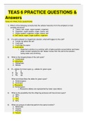 TEAS 6 PRACTICE QUESTIONS & Answers  | GRADED A