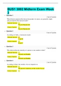 BUS1 3002 Midterm Exam Week  3 | VERIFIED SOLUTION 