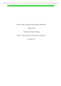 	1 NR 501 Week 6 Assignment, Application of Nursing Theory 2 (Watson’s Theory of Human Caring)