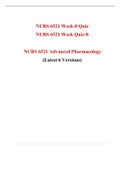 NURS 6521N Week  8 Quiz Answer (Latest 6 Versions, Each 40QA), NURS 6521N  Advanced Pharmacology,  Verified And Correct Answers, Secure bettergrade with more Versions. Latest 2021