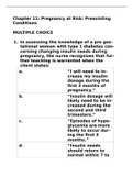 ATI Chapter 11 Pregnancy at Risk Preexisting Conditions (Latest 2021) Correct Study Guide, Download to Score A