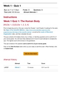 Week 1 - Quiz 1- HPR205- The Human Body Health & Disease