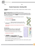 Gizmo Student Exploration: Building DNA, (A Grade), Questions and Answers, All Correct Study Guide, Download to Score A